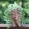 SnugMaker Succulent Face Planters, Face Flower Head Pot for Indoor Outdoor Plants with Drainage Hole Closed Eyes(Brown)...