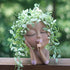 SnugMaker Succulent Face Planters, Face Flower Head Pot for Indoor Outdoor Plants with Drainage Hole Closed Eyes(Brown)...