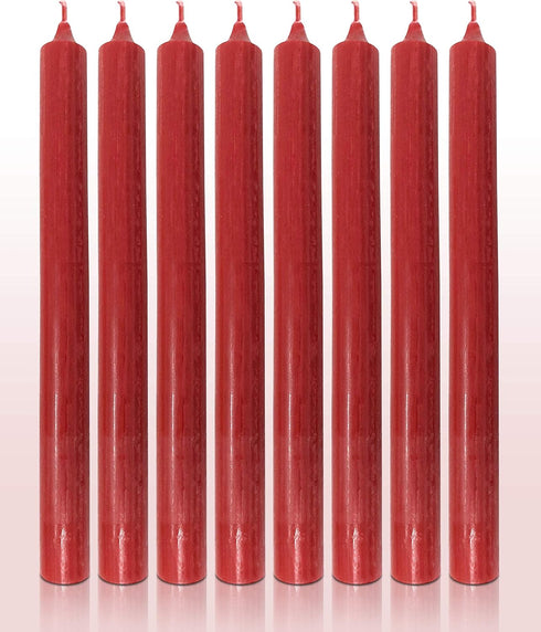 Hyoola 10 Inch Dinner Candles - 12 Pack - Red Tall Unscented Rustic Long Burning Candle Sticks...