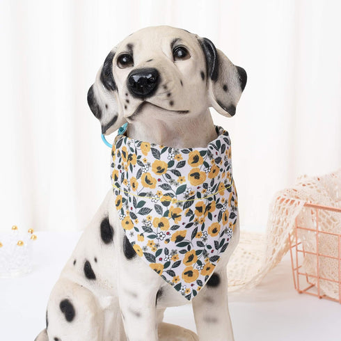 Mile High Life | Girl Dog Collars | Cute Bandana Collar | Soft Poly Cotton Fabric Collars for Small Dogs | Flower & Fruit Pattern(Bindweed, Collar...