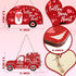 2 Pieces Valentine's Day Decor Valentine's Day Heart Sign Valentine's Day Wooden Wall Decor Happy Valentine's Day Truck Hanging Decorations for Ho...