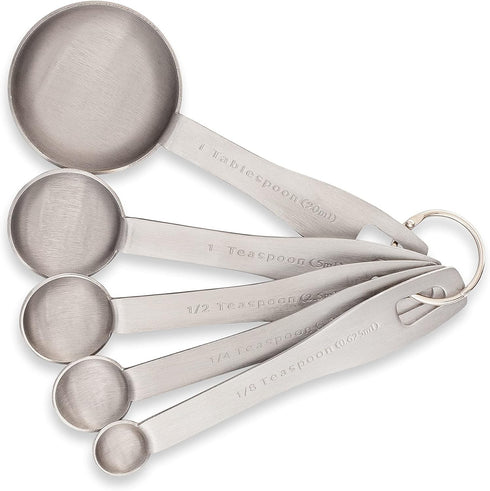 Stainless Steel Measuring Spoons - 5 Piece Heavy Duty Measuring Spoon Set for Dry Food, Spices or Liquids...