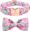 Lionheart glory Floral Rose Print Dog Collar Adjustable Soft Dog Collar with Bowtie, Girl Pet Collars for X-Small Small Medium Large Dogs...