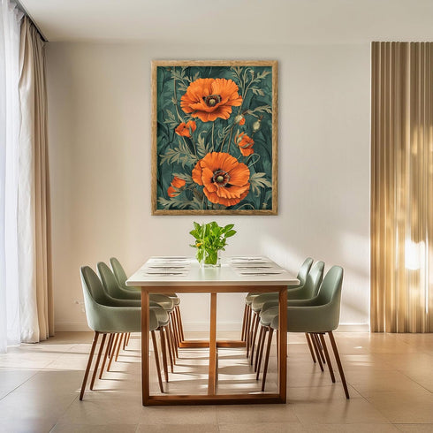 Posterizer 1 pcs-pretty red orange flowers in the wild-Floral & Botanical Art-Abstract & Modern Art-Decor for Home & Office- UNFRAMED Wall Art...