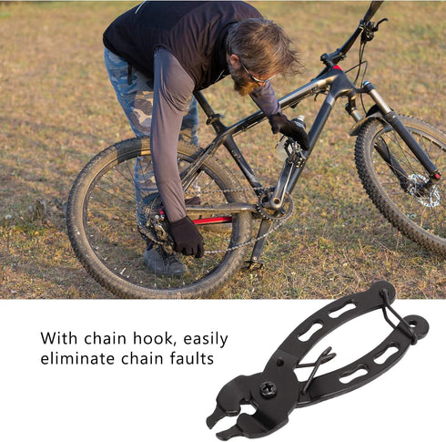 Chain Plier, Steel Bike Chain Link Tool Chain Plier with Hook Quick Release Removal Installation Tools...