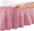 Collections Etc Wrap Around Bed Skirt, Easy Fit Elastic Dust Ruffle, Rose, Queen/King...