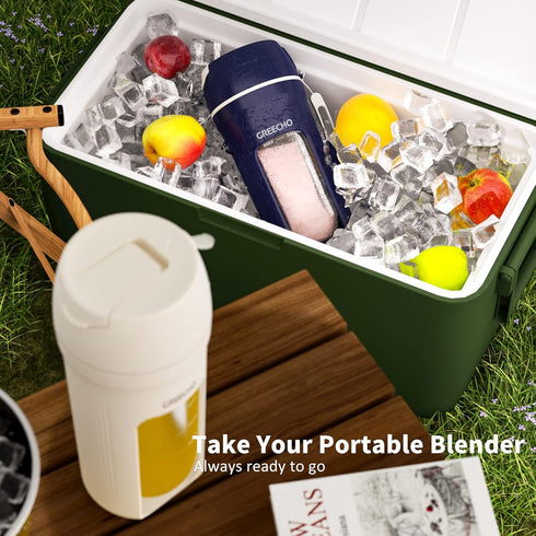 GREECHO Portable Blender, One-handed Drinking Mini Blender for Shakes and Smoothies, 12 oz Personal Blender with Rechargeable USB, Made with BPA-F...