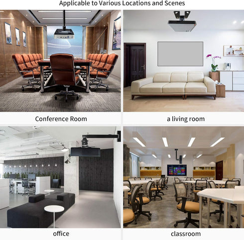 Projector Mount Wall or Ceiling Projection Mount Bracket with Adjustable Height and Extendable Arms Mount for Home and Office Projector...