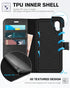 TUCCH Case Wallet for iPhone XR, Kickstand RFID Blocking Credit Card Slot PU Leather Folio Phone Cover with Wireless Charging [Shockproof TPU Shel...