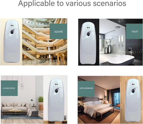 Automatic air freshener dispenser, Wall Mounted or Free Standing automatic adjustable fragrance aerosol spray sprayer white 300mL...