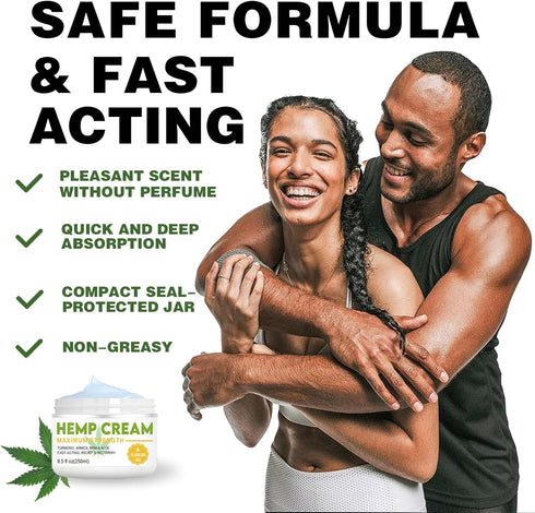 8.5 oz Pain Relief Cream - Maximum Strength - Arnica, MSM, Turmeric, Emu Oil, Menthol, Aloe - for Discomfort in Muscles, Joints, Knees, Back, Elbo...