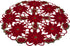 Linens, Art and Things Embroidered Elegant Rich Christmas Red Poinsettia Gold Thread Green Leaves Holiday Doily Small Tablecloth Centerpiece (24 I...
