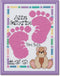 Janlynn Baby Footprints Counted Cross Stitch Kit, Pink, Purple, White...