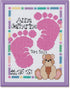 Janlynn Baby Footprints Counted Cross Stitch Kit, Pink, Purple, White...