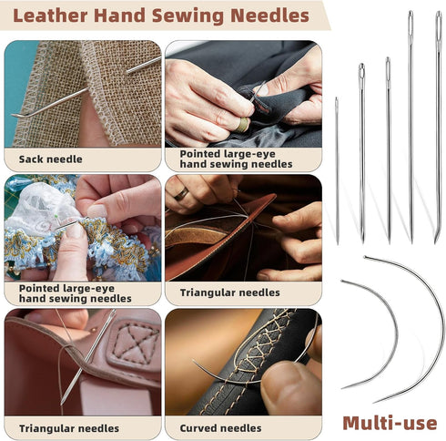 Ftyiwu Waxed Thread, Upholstery Needle and Thread 32 Yards with 7PCS Hand Sewing Needles for Home Upholstery Carpet Canvas Repair Leather Sewing (...