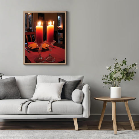 Posterizer 1 pcs-candlelit dinner for two at home -cute Valentine's Day poster -1-Romantic Art-Holiday Poster -Gift for Couples boyfriend girlfrie...