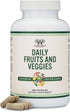 Fruits and Veggies Supplement (Daily Blend of 49 Different Fruits and Vegetables, 23 Veggies and 29 Fruits) 1,500mg Servings, 180 Capsules (No Fil...