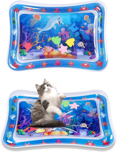 Cat Water Mat, CosBelle Water Mat for Cats, Water Cat Mat, Cat Water Play Mat for Indoor Cats, Interactive Cat Play Mat for Self Play Upgraded- Th...