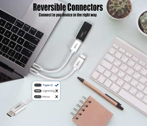 USB C to USB Adapter (2-Pack), USB Type-C to USB 3.0 OTG Converter, Thunderbolt 3 to USB Female Adapter, Compatible with MacBook Pro/Air, iPad Air...