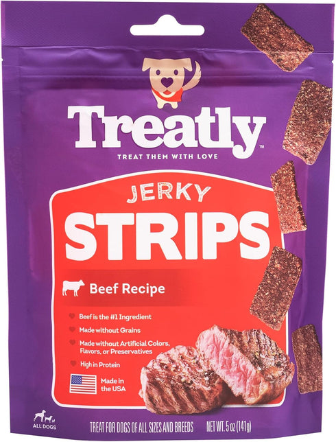 Jerky Strips Dog Treats - Beef Flavor, 5oz/1 Pack...