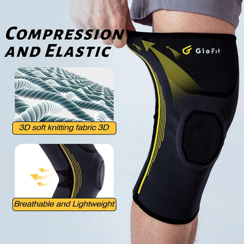 Professional Knee Brace, Compression Knee Sleeve with Patella Gel Pad & Side Stabilizers, Knee Support Bandage for Pain Relief, Medical Knee Pad...