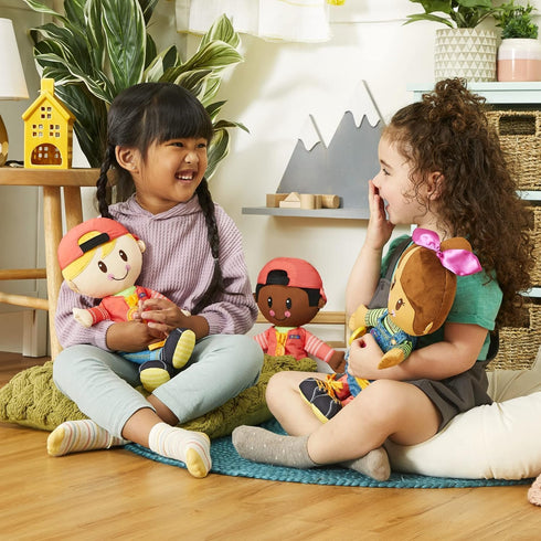 Playskool Dressy Kids Doll with Blonde Hair and Hat, Activity Plush Toy with Zipper, Shoelace, Button, for Kids Ages 2 and Up (Amazon Exclusive)...