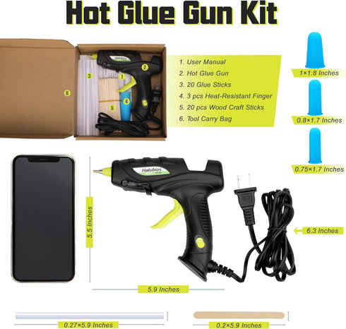 Glue Gun, 20W Hot Glue Gun with 20 Glue Sticks Glue Gun for Crafts, Glue Gun and Sticks Set for School Office DIY Arts Quick Home Repairs...