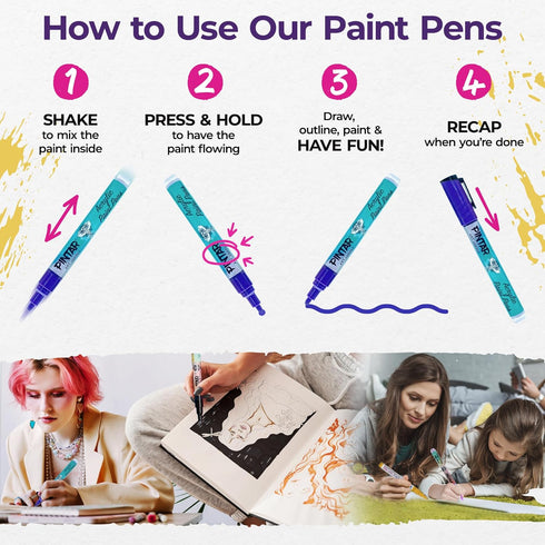PINTAR Acrylic Paint Markers Medium Point | 14 PACK | Medium Point Paint Markers - Acrylic Paint Markers Set - Acrylic Paint Pens for Rock Paintin...