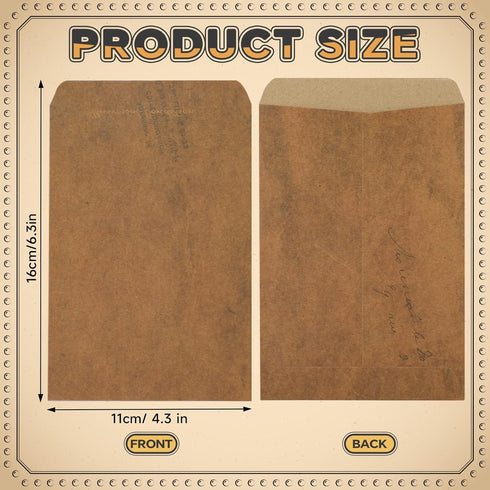 100 Pack Coin Envelopes, Vintage Envelopes Mini Envelopes for Coins Jewelry Gift Card (2 Designs)...