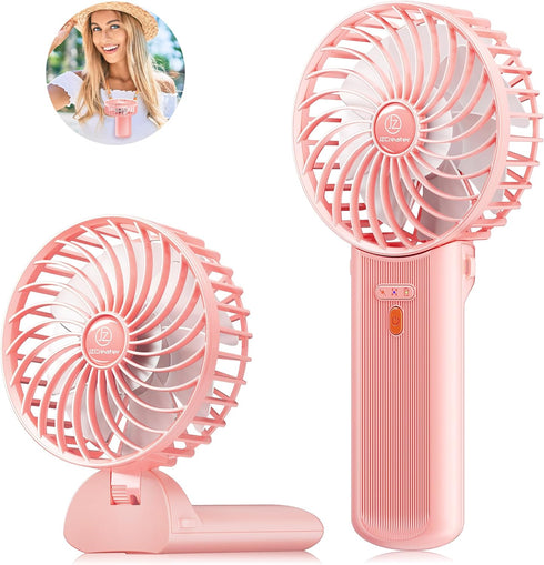 JZCreater Mini Handheld Fan,Portable Hand Held Fan, 15H Cooling Fan, Quiet 4 Speed, USB Rechargeable Battery Operated Desk Fan, Small Folding Elec...