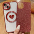 Compatible with iPhone 15 Plus 6.7 Inch Case with Magsafe, Plating Heart Glitter Magnetic Case for Women Girl TPU Camera Protection Back Cover for...