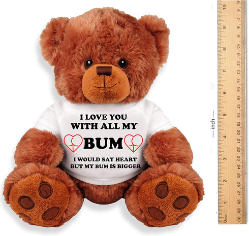 Romantic Gift Bear for Couple: Large 13" Inch Teddy Bear Funny Stuffed Animal: Unique Love You Gift : I Love You Bigger Than My Heart: Cute Relati...