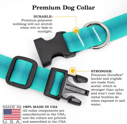 Buttonsmith Rainbow Hexes Dog Collar - Made in The USA - Fadeproof Permanently Bonded Printing, Military Grade Rustproof Buckle, Choice of 6 Sizes...