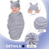 2 Sets Newborn Infant Swaddle Hat Infant Bear Ear Beanie Baby Receiving Blankets Newborn Swaddle Wrap Hospital Receiving Blankets for 0-6 Mouths U...