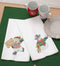 Leisure Arts Tea Towel 17"x28" Snowman 2pc, towel set, embroidery kit, bathroom hand towels, kitchen towel, cross stitch kits, stamped cross stitc...