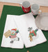 Leisure Arts Tea Towel 17"x28" Snowman 2pc, towel set, embroidery kit, bathroom hand towels, kitchen towel, cross stitch kits, stamped cross stitc...