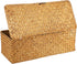 Hipiwe Seagrass Storage Basket Bin with Lid Rectangular Woven Shelf Baskets with 3-Section Toilet Paper Basket Holder for Closets Pantry Bathroom ...