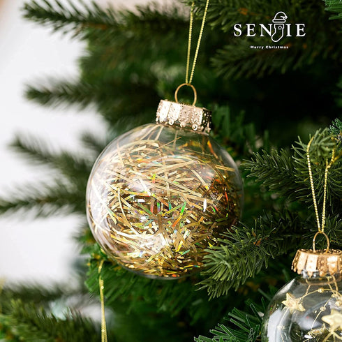 Christmas Ornaments Ball Set-Shatterproof Clear Plastic Decorative Baubles for Xmas Tree House Holiday Wedding Party Decoration,20pcs Gold...