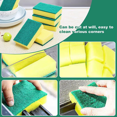 Individually Wrapped Sponges, Kitchen Dishwashing Sponge Bulk, Non Scratch Dishes Scouring Pad Dishcloth, Odor-Free Sponge Wipes for Household Cle...
