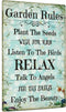 Putuo Decor Garden Sign, Decorative Outdoor Backyard Decor, Gift for Gardeners, 12x8 Inches Metal Sign (Garden Rules)...