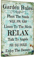 Putuo Decor Garden Sign, Decorative Outdoor Backyard Decor, Gift for Gardeners, 12x8 Inches Metal Sign (Garden Rules)...