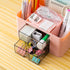 Desk Organizer with 2 Drawers, Office Supplies Organizer for Desk, Cute Desk Accessories with Plastic, Pen Holder for Desk Countop, Pink...
