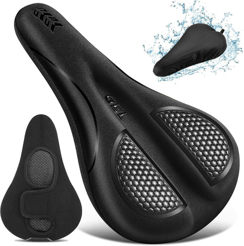 Bike Seat Cushion Gel Padded Bike Seat Cover Extra Soft Comfy for Men Women Comfort,with Peloton Stationary, Exercise, Mountain Bikes, Road & Elec...