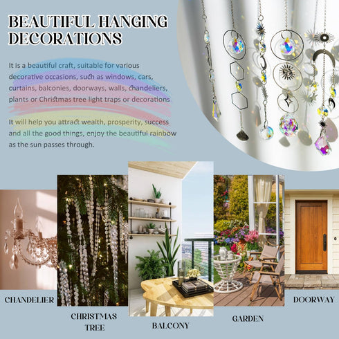 H&D HYALINE & DORA DIY Crystal Suncatcher Assembly Craft Kits for Adults 215pcs Rainbow Prisms Beads Pendant Crystal Window Sun Catchers Hanging O...