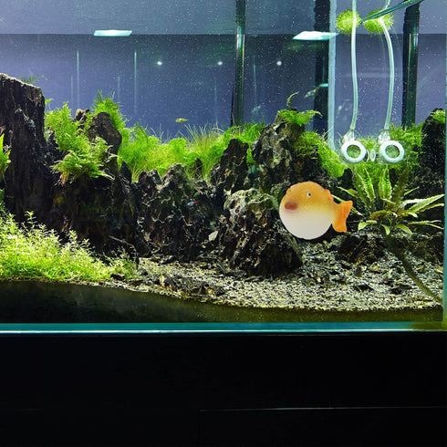 POPETPOP Luminous Puffer Fish Tank Aquarium Decoration, Fluorescent Simulation Puffer Cool Fish Tank, Fish Tank Decoration, Fake Fish Aquarium Orn...