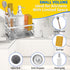 Silver Sink Caddy Sponge Holder for Kitchen Sink with Brush Holder and Stainless Steel Self Drain Tray, Rustproof Kitchen Sink Organizer for Spong...