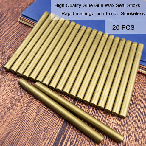 Wax Seal Stick, Ioggtser 20PCS Mini Glue Gun Wax Seal Stick for Wax Seal Stamp, Sealing Wax Sticks for Wedding Invitations, Cards, Envelopes (Gree...