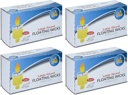 Ner Mitzvah Round Floating Wicks, Large Cotton Wicks and Cork Disc Holders for Oil Cups, Bonus Wick Removal Tweezers - 200 Count (Approx.)...