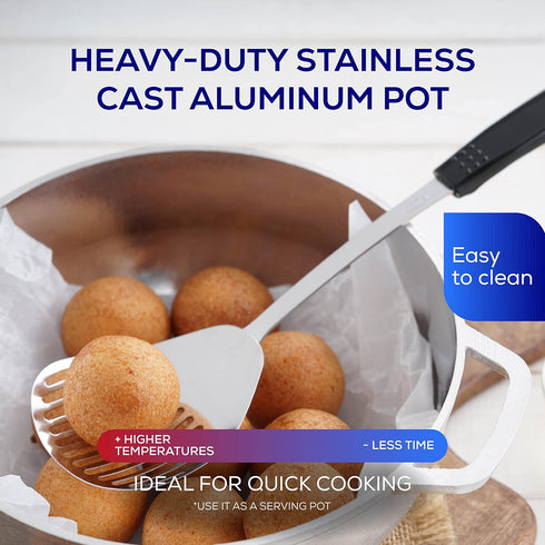 Universal Small Caldero 2 Cups - 0.7 QT / 0.6 L, Stainless Aluminum Pot, Even Heat Distribution and Fast Cooking Dutch Oven Pot with Lid, Ergonomi...