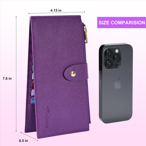 Travelambo RFID Wallet Women Large Size Bifold Multi Card Wallet Case with Zipper Pocke Credit Card Holder for Women...